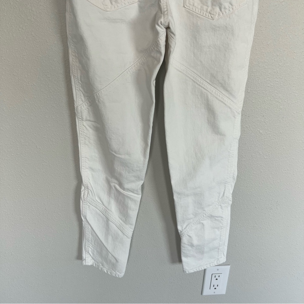 Isabel Marant Nadeloisa Tapered Leg Cotton High Rise Slim Jeans White Trousers 2 - Picture 11 of 13